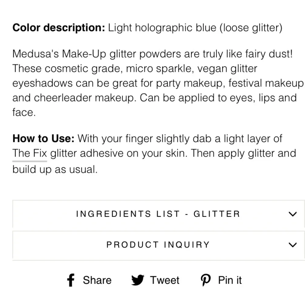 Medusa’s Makeup Mystique Blue Glitter Eyeshadow